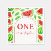 One In A Melon Watermelon Birthday Party スタンダードカクテルナプキン (正面)