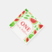 One In A Melon Watermelon Birthday Party スタンダードカクテルナプキン (角)
