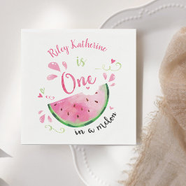 One in a Melon Watermelon Birthday Party スタンダードカクテルナプキン