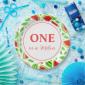 One In A Melon Watermelon Birthday Party ペーパープレート (パーティー)