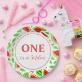 One In A Melon Watermelon Birthday Party ペーパープレート (パーティー)