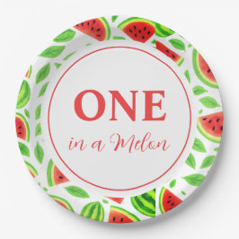 One In A Melon Watermelon Birthday Party ペーパープレート