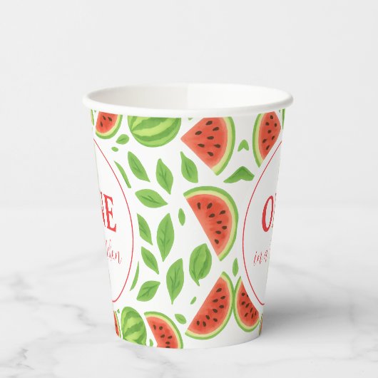 One In A Melon Watermelon Birthday Party 紙コップ (左)