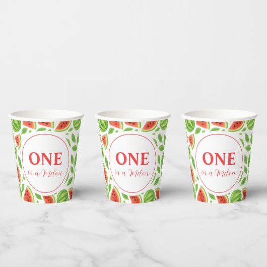 One In A Melon Watermelon Birthday Party 紙コップ (複数)