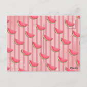 One in a Melon Watermelon First Birthday Invitatio ポストカード (裏面)