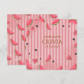 One in a Melon Watermelon First Birthday Invitatio 招待状 (正面/裏面)