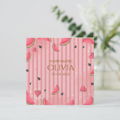 One in a Melon Watermelon First Birthday Invitatio 招待状 (スタンド正面)