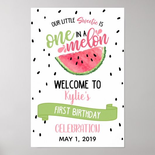 One in a Melon Welcome Sign ポスター (正面)