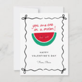 One In Melon! Funny Hand Drawn Valentine's Day ノートカード (正面)