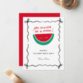 One In Melon! Funny Hand Drawn Valentine's Day ノートカード (正面/裏面インサイチュ)