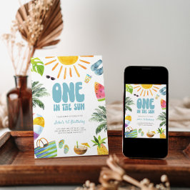 ONE in the Sunレトロ1st誕生日招待状 招待状