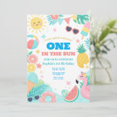 One in the Sun 1歳の誕生日プールパーティーの招待状 招待状 (スタンド正面)