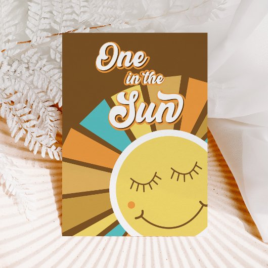 ONE in the Sun 1st最初の誕生日Sunshine Groovy 招待状