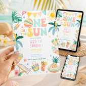 One in the Sun 1st Birthday Beach Party 招待状