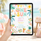 One in the Sun 1st Birthday Beach Party 招待状