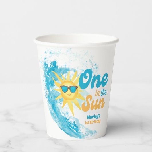 One in the Sun 🌞 1st Birthday Beach & Surf  紙コップ (裏面)