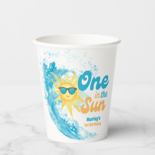 One in the Sun 🌞 1st Birthday Beach & Surf  紙コップ (正面)