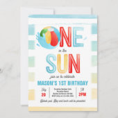One In The Sun 1st Birthday Poolパーティー 招待状 (正面)