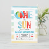 One In The Sun 1st Birthday Poolパーティー 招待状 (スタンド正面)