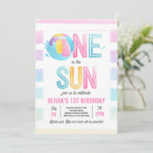 One In The Sun 1st Birthday Poolパーティー 招待状 (スタンド正面)