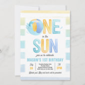 One In The Sun 1st Birthday Poolパーティー 招待状 (正面)