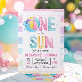 One In The Sun 1st Birthday Poolパーティー 招待状