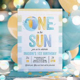 One In The Sun 1st Birthday Poolパーティー 招待状