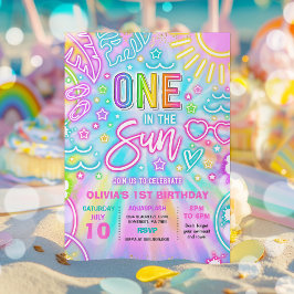 One In The Sun 1st Birthday Poolパーティー 招待状