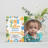 One In The Sun 1st Birthday Summer Party Photo 招待状 (スタンド正面)