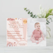 One In The Sun 1th Birthday Pink Rainbow写真 招待状 (スタンド正面)