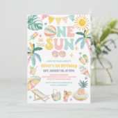 One In The Sun Beach Party Summer 1st Birthday 招待状 (スタンド正面)