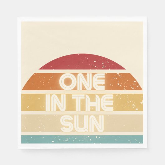 One in the Sun Retro Beach Party Napkins スタンダードランチョンナプキン (正面)