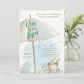 One in the Sun Summer Beach First Birthday 招待状 (スタンド正面)