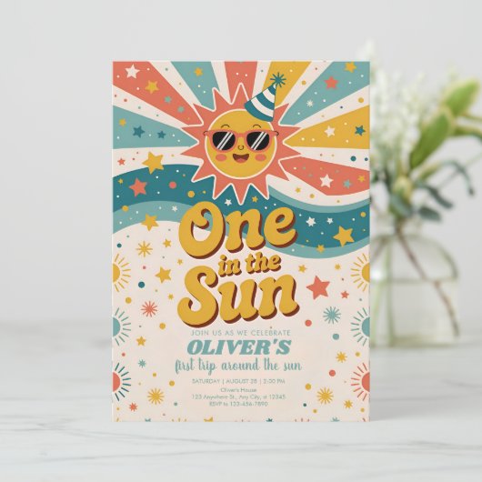 One In The Sun Sunshine 1st Birthday  招待状 (スタンド正面)