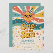 One In The Sun Sunshine 1st Birthday  招待状 (正面/裏面)