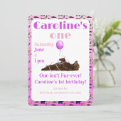 One isn’t fur-ever 1st Birthday Invitation 招待状 (スタンド正面)
