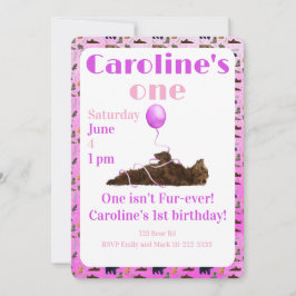 One isn’t fur-ever 1st Birthday Invitation 招待状