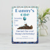 One isn’t fur-ever 1st Birthday Invitation 招待状 (スタンド正面)