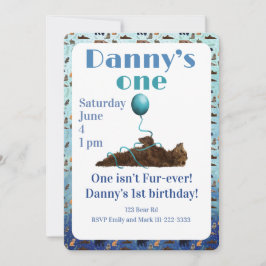 One isn’t fur-ever 1st Birthday Invitation 招待状