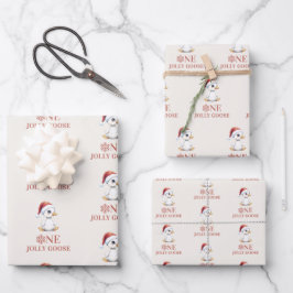 One Jolly Goose December First Birthday ラッピングペーパーシート