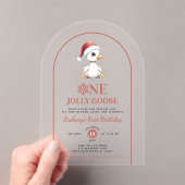 One Jolly Goose Modern Christmas First Birthday アクリル招待状 (インサイチュ (ポータブル))
