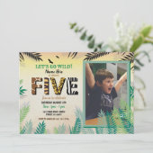 One Jungle 5th Birthday Party 5 Safari ZOO Photo 招待状 (スタンド正面)