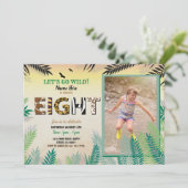 One Jungle 8th Birthday Party 8 Safari ZOO Photo 招待状 (スタンド正面)