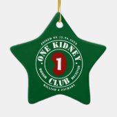 One Kidney Club Donor Receiver Names Date セラミックオーナメント (裏面)