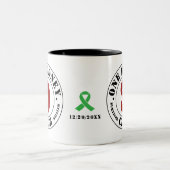 One Kidney Club Donor Recipient Names Date ツートーンマグカップ (中央)