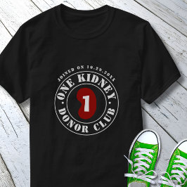 One Kidney Donor Club（ワンキドニー・ドナー・クラブ）腎移植の日付 Tシャツ