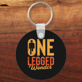 One Legged Wonder Funny Leg Amputee Prosthetic Han キーホルダー (正面)