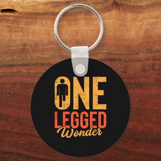 One Legged Wonder Funny Leg Amputee Prosthetic Han キーホルダー (正面)