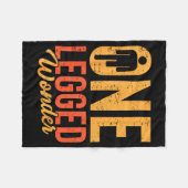 One Legged Wonder Funny Leg Amputee Prosthetic Han フリースブランケット (正面(横))