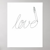 One Line Art Love gezeichnet mit Stift ポスター (正面)